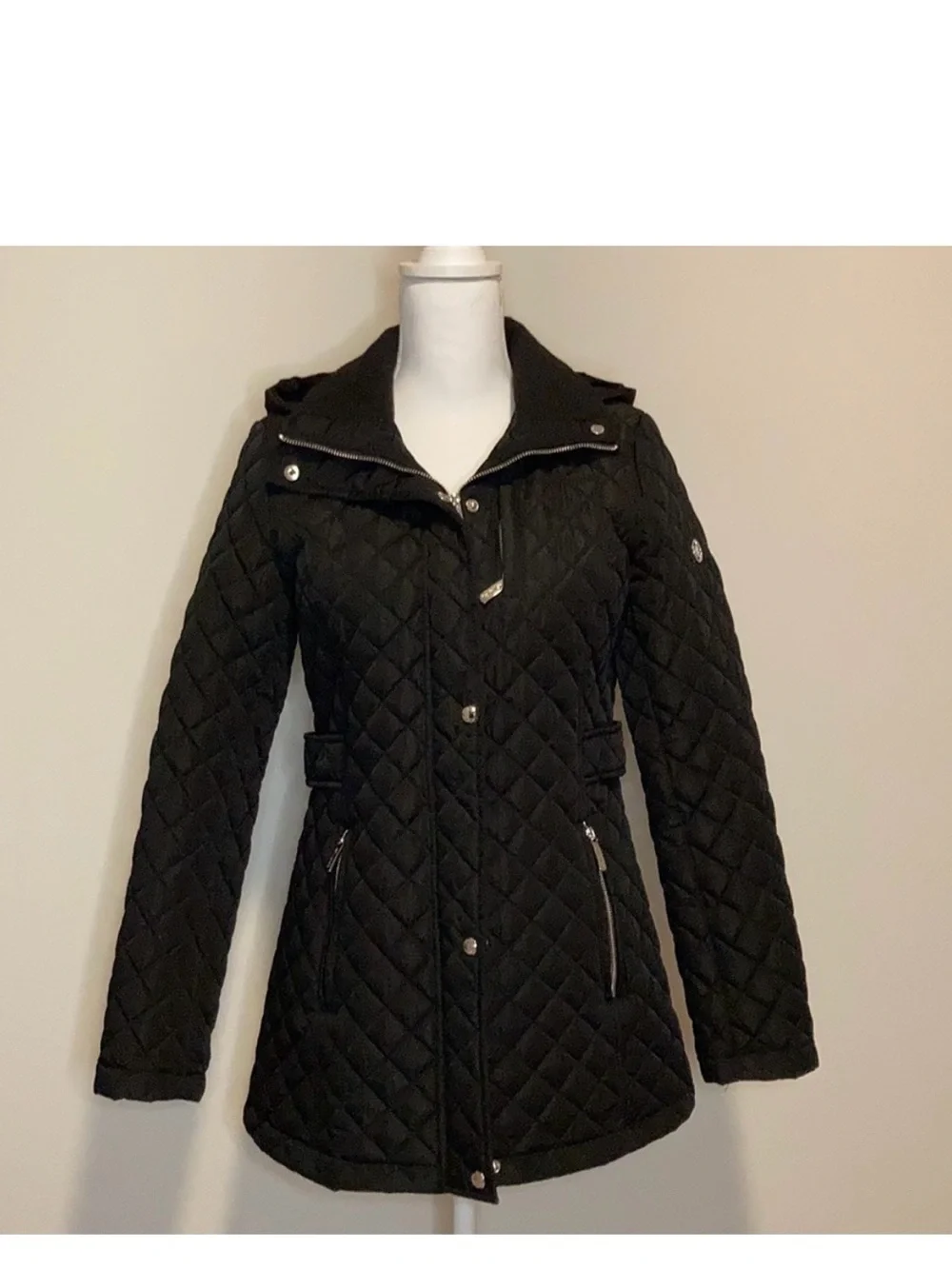 Calvin Klein Black Quilted Hooded Jacket